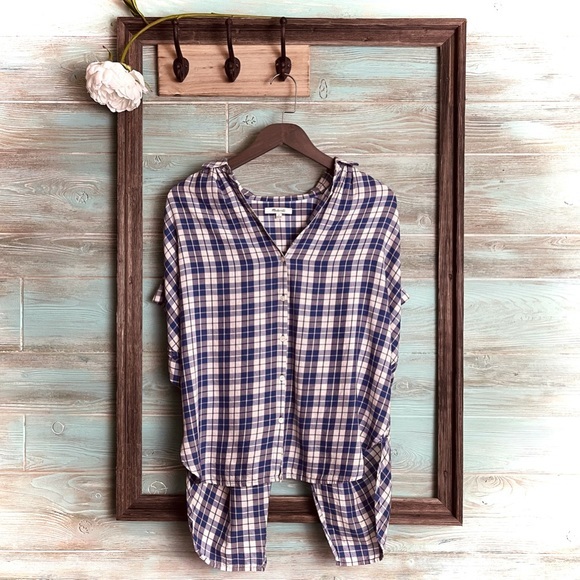 Madewell Central Open Back Shirt - Linus Plaid Sm - Picture 9 of 10